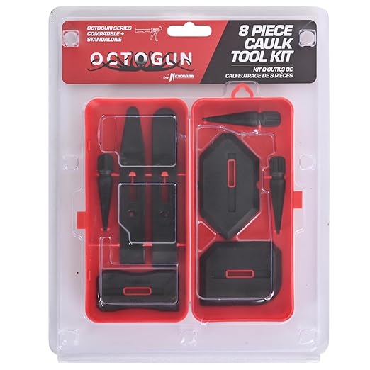 Newborn Octogun Complete Caulking Bundle | Pro Drip-Free Caulk Gun, Universal Silicone Sealant, 8-Piece Smoothing Tool Kit, and Caulk Removal Set | All-in-One Home Repair & Sealing Pack