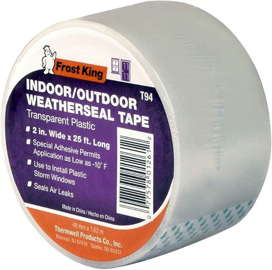 Frost King Clear T94H Plastic Weather-Seal Tape 2-Inch by 25-Feet, 2" X ft, Foot