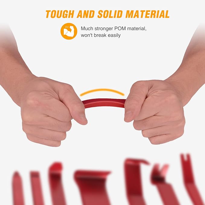 GOOACC 8PCS Auto Trim Scratch Removal Tool Car Audio Dash Panel Window Molding Fastener Remover Tool Kit-Red