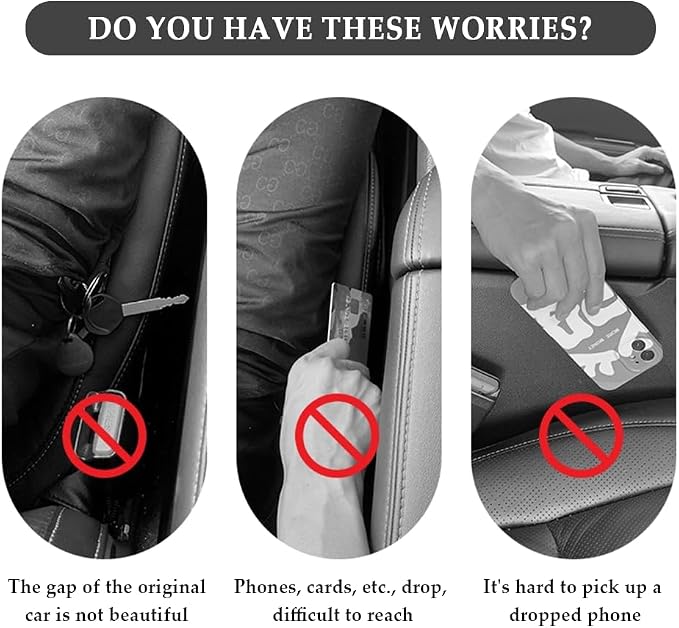 IHOTDER 2PCS Car Seat Gap Filler,Super Flexible Car Side Seat Gap Filler CCar interior Accessories,Universal Car Organizer Between Seats for Tightly Filling Seat Gaps (Purple/2PCS)…