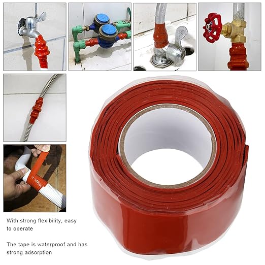 Pipe Repair Tape, Strong Adhesion, Universal Compatibility, for Home Plumbing, Emergency Fixes, Leak and Crack Sealant (Red)