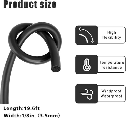 Backer Rod 1/8 Inch Rubber Caulk Saver,Foam Backer Rod for Gaps and Joints,Concrete Expansion Joint Filler,19.6 feet Length