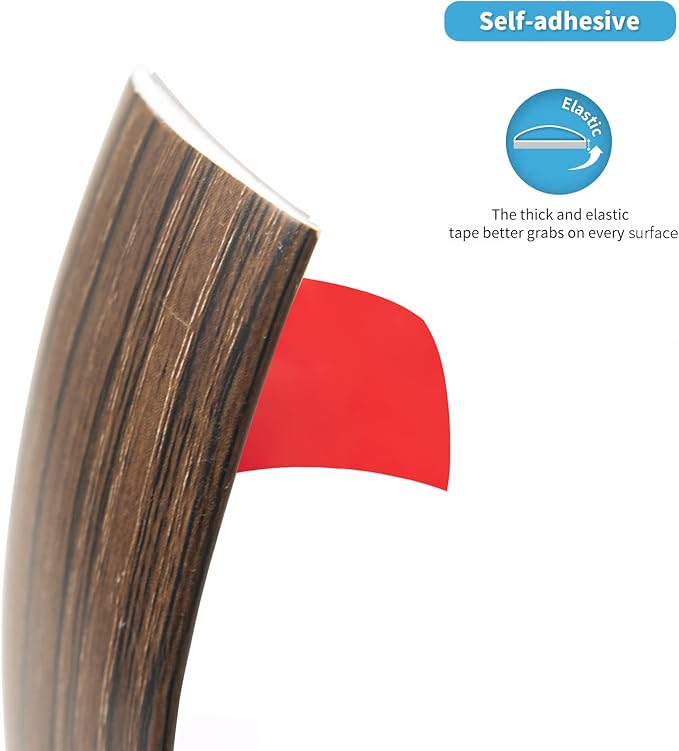 Art3d 4 FT Self Adhesive Vinyl Floor Transition Strip, Laminate Strip Flat Divider for Joining Gaps,Carpet Threshold Transition,Floor Tiles(1.57in, Brown) (Pack of 2)