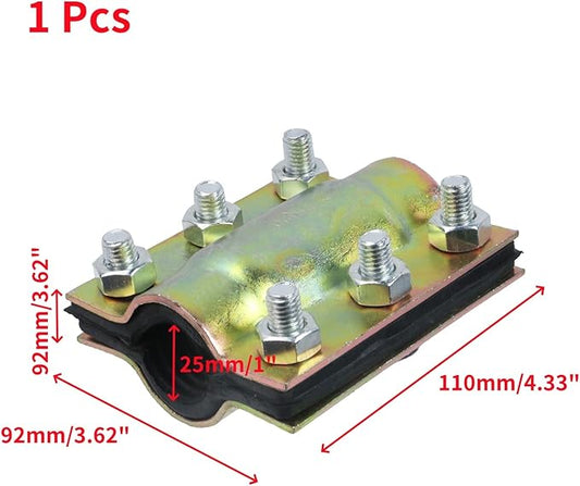 Oedema 2 Pcs 1 Inch Pipe Repair Clamp Outer Diameter 25mm Water Pipe Leak Repair Clamp Kit for Plastic and Metal Pipes