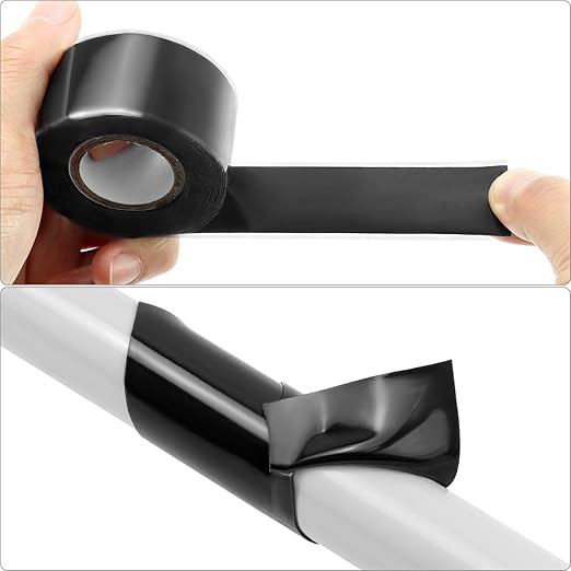QWORK Self-Fusing Silicone Tape - Leak Repair and Anti-Skid, 1 Inch x 10 Feet Each, 2 Rolls High Friction Handle Tape, -76°F to 500°F