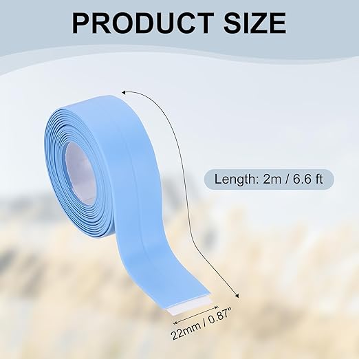 PATIKIL 1" x 6.6 ft Caulk Tape, Caulk Strips PVC Self Adhesive Caulking Tape Waterproof Edge Protectors for Bathroom Accessories Kitchen Countertop, Blue