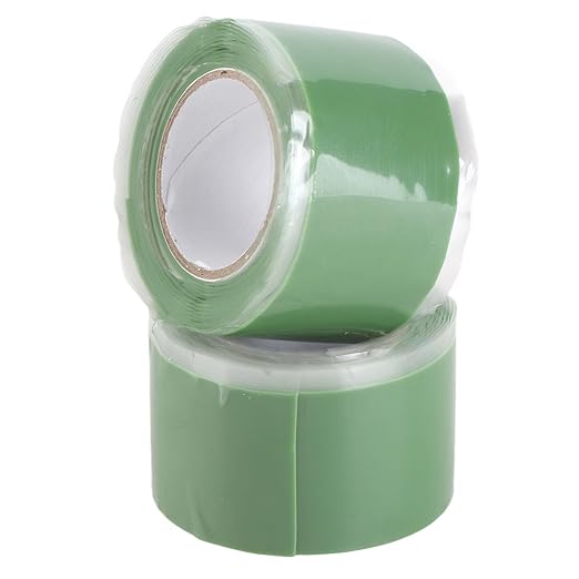 Self Fusing Silicone Tape High Temperature Adhesive Tape for Plumbing Repairs Hose Leak Fixing 2 Rolls 1.5m x 2.5cm (Green)