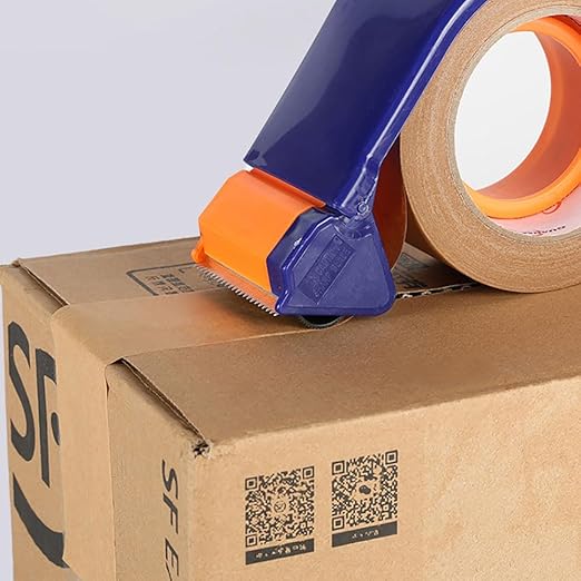Delphinus Brown Kraft Paper Packing Tape, Waterproof Coated Strong Adhesive, Heavy Duty Brown Packing Tape for Box & Carton Sealing Packaging for Shipping Moving Sealing