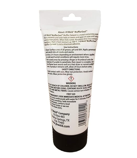 J-B Weld MufflerSeal Muffler Cement Plastic Tube 12 oz.,Model Number: 37912,(Pack of 6)
