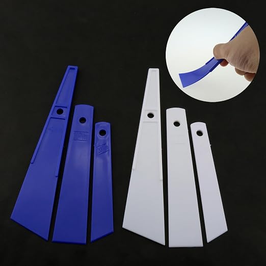Glue Spreader LUORNG 6IN1 Plastic Glue Smear Sticks Applicator Leather Scraping Spreaders 3 Sizes (20mm, 30mm, 40mm) x 2 Colors (White, Blue)