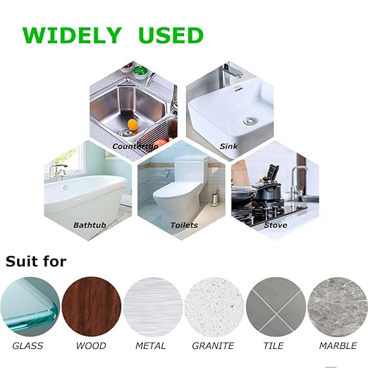 Kitchen & Bath Tape Caulk Strip, 1.5 Inch 10.5 Ft PVC Self Adhesive Waterproof Caulking Sealing Tape, Decorative Sealant Trim for Kitchen Sink Toilet Bathroom Shower and Bathtub (CloudMarble3.2M)