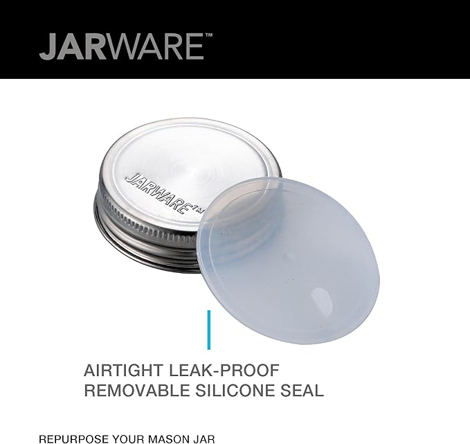 Jarware Stainless Steel Mason Jar Lids, Set of 8 Regular Mouth Lids for Mason Jars