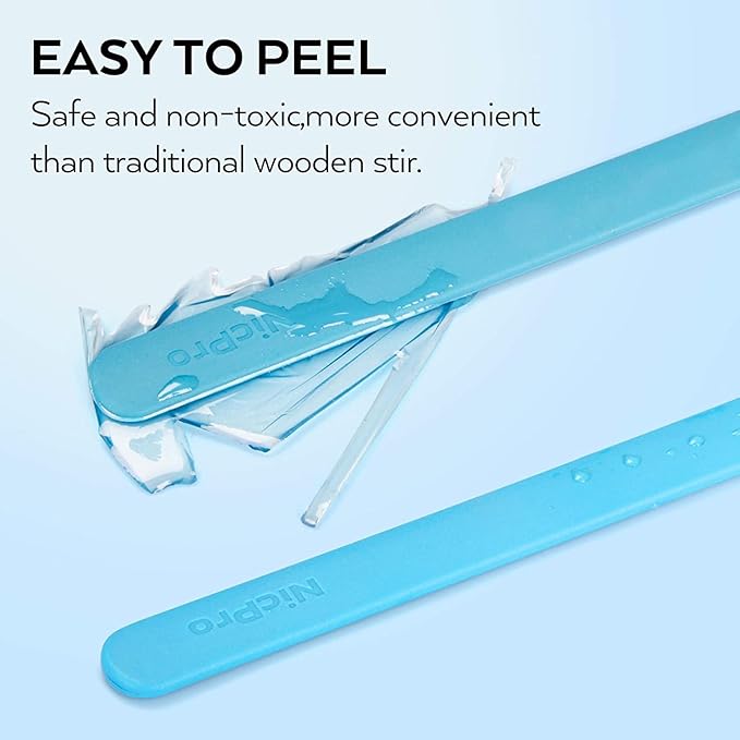 Nicpro Silicone Stir Sticks Kit - 2 PCS Resin Popsicle Sticks & 2 PCS Spatula Scraper for Mixing Resin, Wax, Paint, Epoxy, DIY Crafts