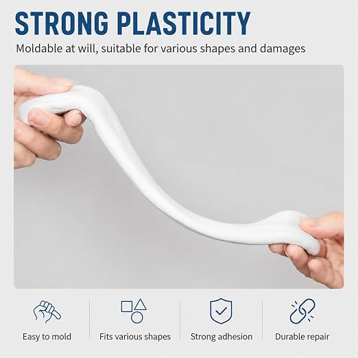 Strong Clay Iron Adhesive, Steel Reinforced Epoxy Putty, Repair Putty Waterproof, Heat Resistant Drillable, Filler for Metal PVC Pipe, Plastic Wood Ceramic, Easy Operation, Strong Adhesion (2PCS)