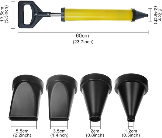 Saim Caulking Applicator Tool, 60cm Grout Caulking Guns Hand Mortar Pointing Grouting Pump with 4 Nozzles for Grouting Stone and Concrete Cement lime, Use in Tile Repair on Walls, Showers & Bathrooms