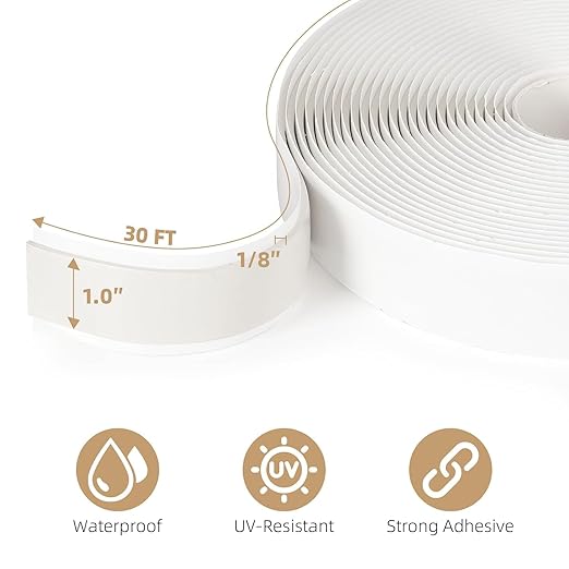 Butyl Tape 1" x 30 Ft Black – Non-Hardening Waterproof Sealant Tape for RV Window Glazing, Roof Leak Repair, Pipe Plumbing Fixtures & EPDM Roof Patching – Premium Butyl Caulk Tape (3 Pack)