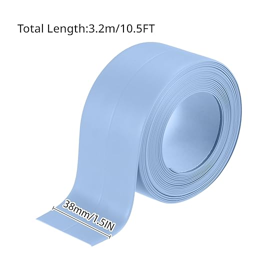 3 Rolls Caulk Tape Self Adhesive Caulk Strip Waterproof,Blue Caulking Sealant Trim for Bathroom, Caulk Sealing Strip for Toilet Sink Edge Protector with Sealing Tool (10.5Ft x 1.5In)