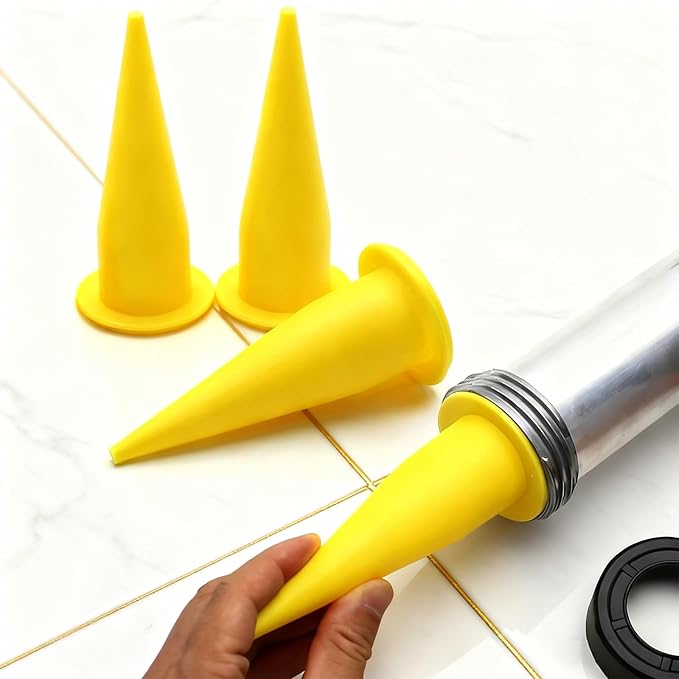 Caulking Nozzle Cones Nozzles for Sausage Caulking Gun - 10PCs REUSABLE & Durable Tips, Universal Replacement for Caulking and Sealant Guns - Save Time & Money