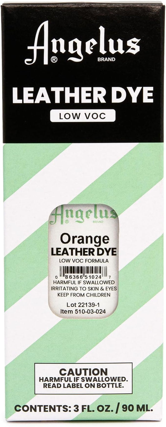 Angelus Leather Dye - Flexible Leather Dye for Shoes, Boots, Bags, Crafts, Furniture, & More 3oz, Dauber Included (Orange)