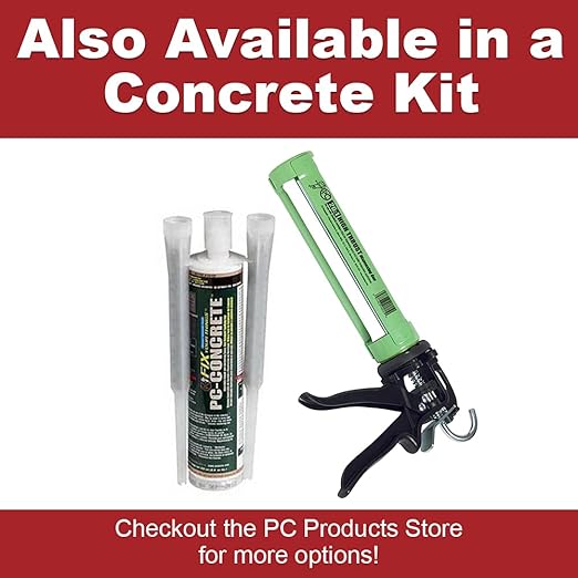 PC Products 70086 PC-Concrete Two-Part Epoxy Adhesive Paste for Anchoring and Crack Repair, 1.4 oz in Applicator Syringe, Gray