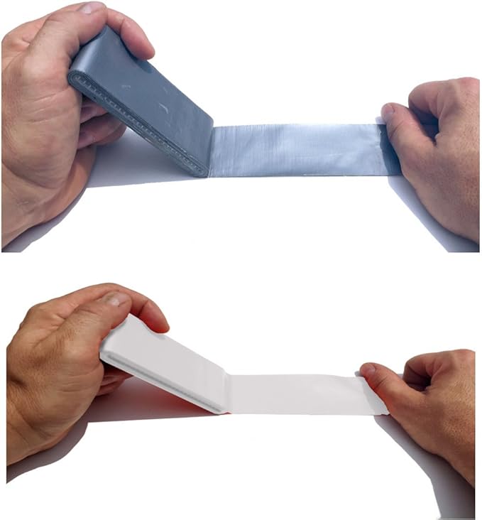 Travel Size Duct Tape Colors 2-Pack (Silver & White) - Pocket Size Flat Mini Roll - for Repairs Outdoors Emergency Crafts - 1.88 inch x 5 Yards per Pack
