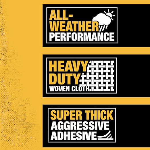 DEWALT Ultra Tough Duct Tape, 1.88 in x 30 yd, Heavy Duty, Ultra Strong, Aggressive Adhesive, All-Weather, 2 Rolls, Black