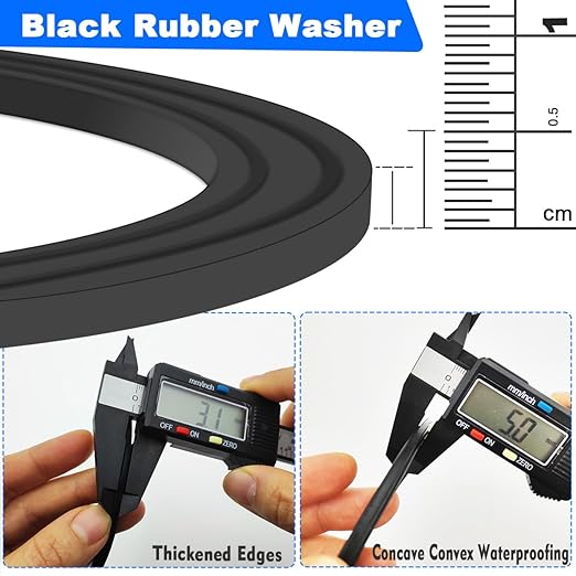 EPE & Rubber Sink Strainer Seal Kit for 3-1/2 Inch Drains | 2 O-Rings Gasket + 2 Seal Ring Washers | No Plumber's Putty Needed | US Standard Drain Compatibility 