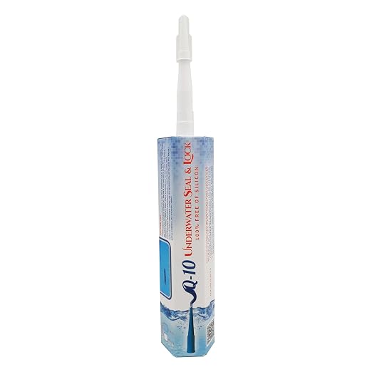 Nano Q10 Underwater Seal & Lock - Leak and Crack Repair Without Emptying The Pool, Reservoir, or Tank. Eco-Friendly Under Water Adhesive, Stays Flexible, Waterproof, and Chlorine Resistant (10.5 Oz)