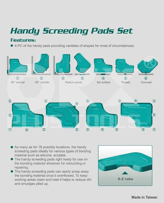 ORXPLUS Tools 4 Pieces Caulking Tool Kit Silicone Sealant Finishing Tool for Silicone Sealant Grout Finishing Sealing, Green (Pack of 2)