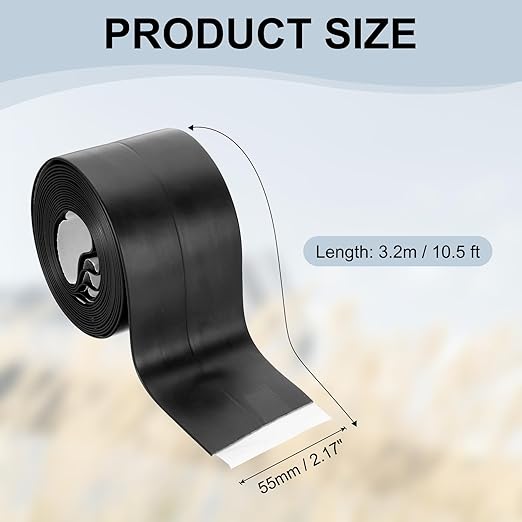 PATIKIL 2" x 10.5 ft Caulk Tape, Caulk Strips PVC Self Adhesive Caulking Tape Waterproof Edge Protectors for Bathroom Accessories Kitchen Countertop, Black