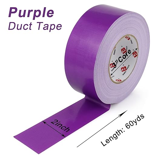 BOMEI PACK Duct Tape Heavy Duty,2 Inch x 60 Yards,Waterproof and Tear by Hand,Strong Strength,Residue Free,Flexible and All Weather-Value for Repair,Home and Professional Use (Purple)