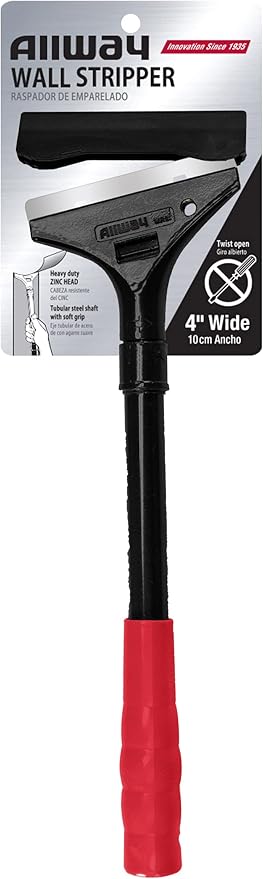 ALLWAY WPSZ Zinc-Headed Multi-Purpose Wall Scraper & Stripper with 4" Blade and 12" Handle