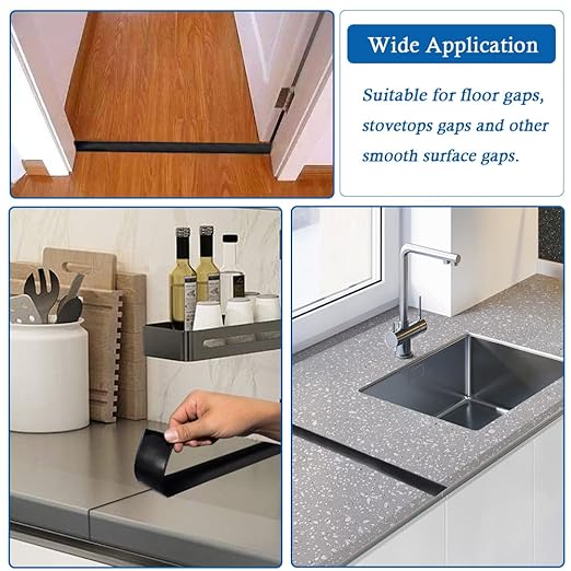 Floor Transition Strip Self Adhesive Floor Cover Strips Laminate 3" Wide Vinyl Flat Divider Transitions (7.5cm, 6.56Ft, Black)