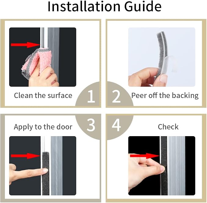 Brush Weather Stripping 0.6in(T) x 0.4in(W) x 33FT Grey Door Seal Strip for Door Frame, Sliding Glass Door Draft Stopper Window Soundproofing Bristle Door Sweep Weatherstripping