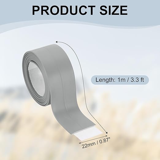 PATIKIL 1" x 3.3 ft Caulk Tape, Caulk Strips PVC Self Adhesive Caulking Tape Waterproof Edge Protectors for Bathroom Accessories Kitchen Countertop, Grey