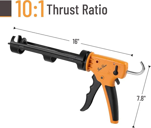 Bates- Caulking Gun Kit, 10:1 Thrust Ratio, 3 in 1 Caulk Gun No Drip, Caulking Tool Gun, Hand Caulking Guns, Silicone Gun, Caulking Gun Tool, No Drip Caulk Gun