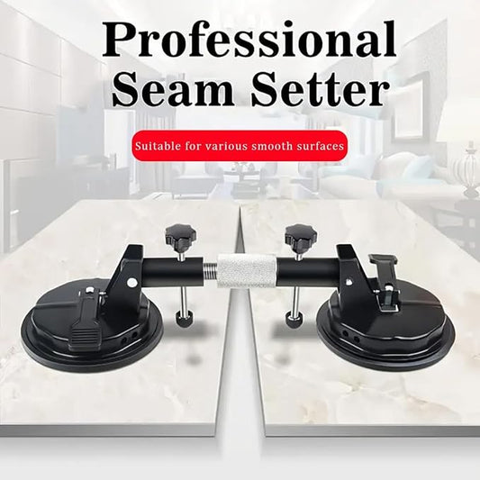 Laminate Floor Gap Fixer Tool - Professional Countertop Alignment Clamps with Adjustable Vacuum Suction - Seam Setter & Gap Repair Tool for Granite, Marble, Stone Slab & Glass (Black)