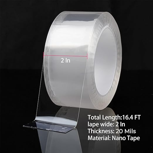 Transparent Window Weather Sealing Tape,Weather Stripping Residue-Free Clear Window Insulation Caulk Tape for Doors Windows and Shower Glass Gaps Bathroom,Weather Stripping Door Seal(2IN x 16.4FT)