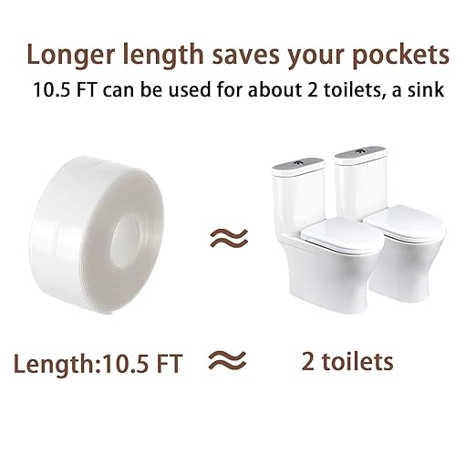 Traditional Caulking Replacement - Caulk Tape Waterproof Self Adhesive for Toilet, Bathroom, Bathtub & Floor Wall Edge Protection