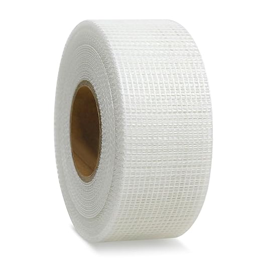 QILIMA Self-Adhesive Fiberglass Drywall Joint Mesh Tape, Fiber Mesh Crack Patch Wall Repair Fabric,2 Inch by 148 Feet White