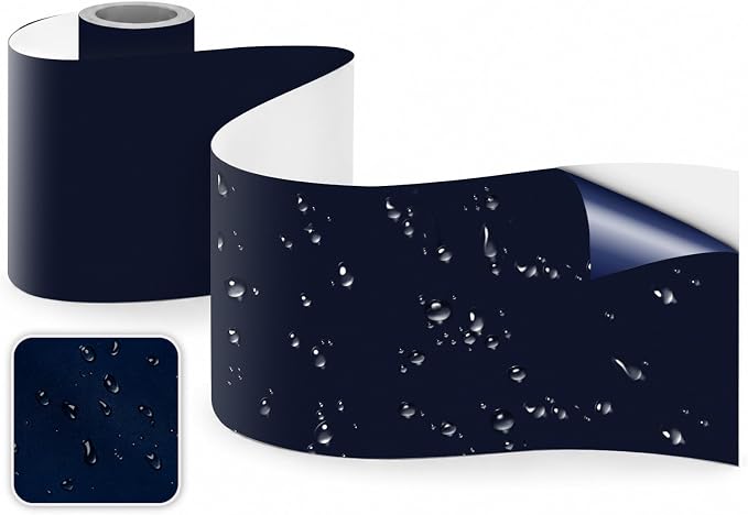 Self-Adhesive Fabric Repair Tape & Tent Repair Kit, Waterproof Patches for Clothes, Down Jacket, Camping Gear, Sleeping Bag, Heavy Duty Navy Nylon Tape for Instant Fix, 3.9"x63"