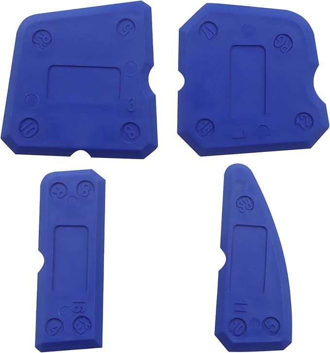BokWin 4-Pack Silica Gel Caulking Tool Set, Caulk Kit for Grout Finishing, Caulking Tool Set for Bathroom Kitchen Surfaces, Hand Caulk Removal Assistant in Blue