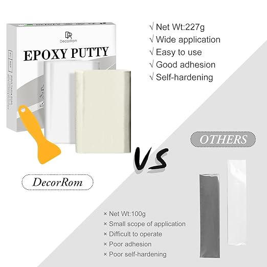 Epoxy Putty - 8oz / 227g Pool Putty, 2 in 1 Underwater or Above Fast Repair, Fix Leaks, Cracks, Filling, Sculpting - 2 Part Epoxy Sculpt Clay for Metal, Tile, Concrete, Plastic, Ceramics (White)