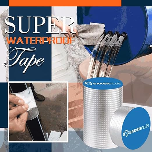 SakerPlus Super Waterproof Tape, Waterproof Sealing Tape, Aluminum Foil Tape for RV Repair, Window, Silicone, Glass (15cm*5m)