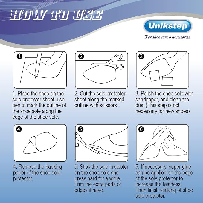 UNIKSTEP 4 Pieces Shoe Sole Protectors, Shoe Bottom and Heel Anti Slip Grip Pads, Self Adhesive Non Skid Noise Reduction Sticker (Khaki)