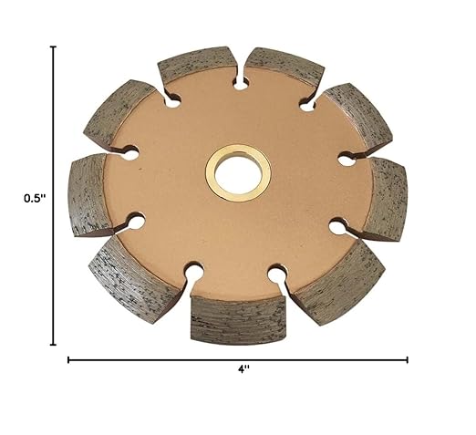 4" Crack Chaser Blade for Cured Concrete, Asphalt Repair or Joint Widen, 0.5" Width, 7/8"-5/8" Non-Threaded Arbor