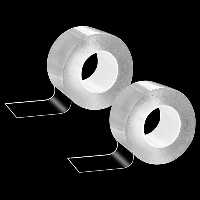 2 Rolls Window Seal Strip, 2 Inch x 33 FT Air Conditioner Window Seal Residue, Clear and Waterproof Weather Stripping Tape for Doors Windows and Shower Glass Gaps Bathroom