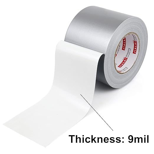 JIALAI HOME 4 Inch Silver Duct Tape, Industrial Grade 4 inches x 55 Yards (164 ft), 9 Mil Heavy-Duty, Waterproof, Strong, Flexible, No Residue, for Crafts & Home Improvement