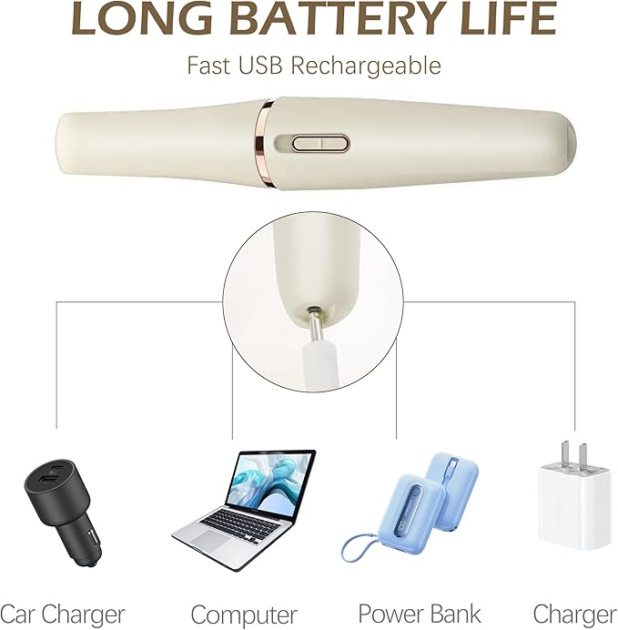 Upgraded Electric Foot Callus Remover, IRILEKI Callus Removers for Feet, Pedicure Tools for Feet, Rechargeable Portable Foot File Pedicure Tools, Foot Care for Dead Skin, for Feet & Hands (Beige)