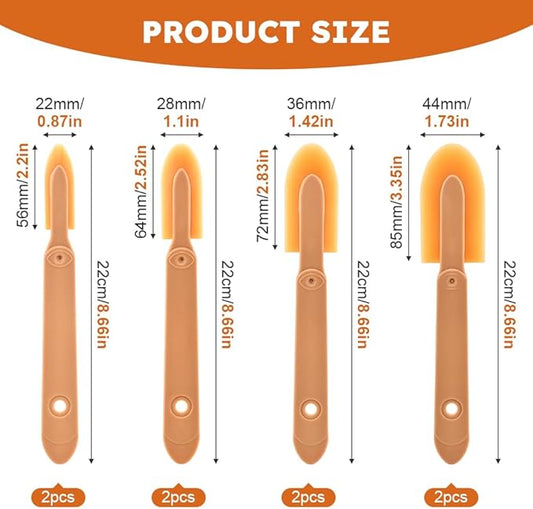 8pcs Rubber Caulking Tool, 4 Sizes Set Rubber Spatula Spreader Silicone Caulk Finishing Set Tool Grout Sealer Applicator Smoothing Tool Applicator for Tiles Brick Kitchen Bathroom